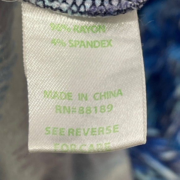 Lilly Pulitzer Blue Curves Print Knit Sadie Dress Size XL Smocked Elastic Waist - Picture 5 of 6